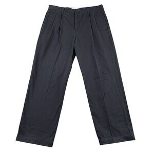 J.Crew Chino Pants Mens 35x30 Black Pleated Business Casual Preppy